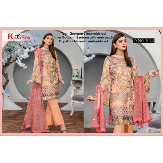 PAKISTANI SUITS D NO 1043 BY KHAYYIRA