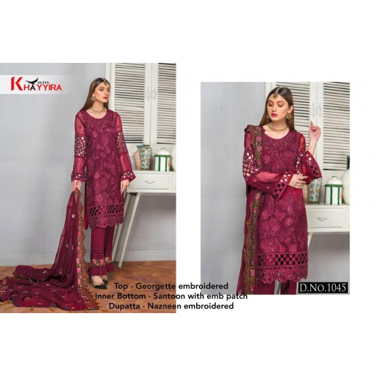 PAKISTANI SUITS D NO 1045 BY KHAYYIRA