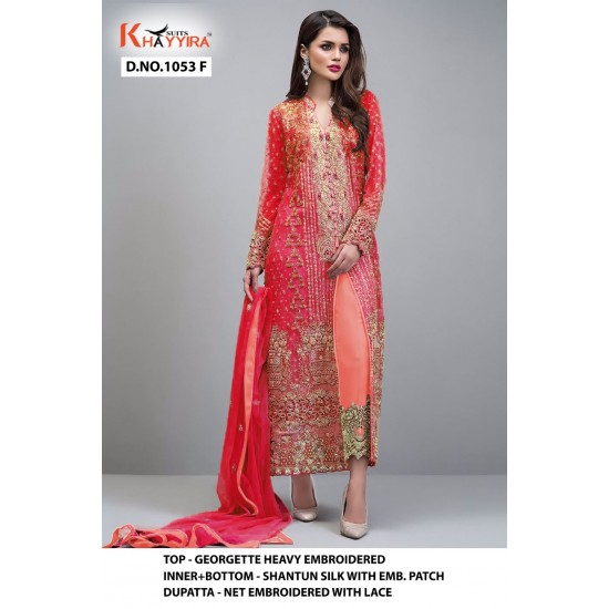 PAKISTANI SUITS D NO 1053F BY KHAYYIRA