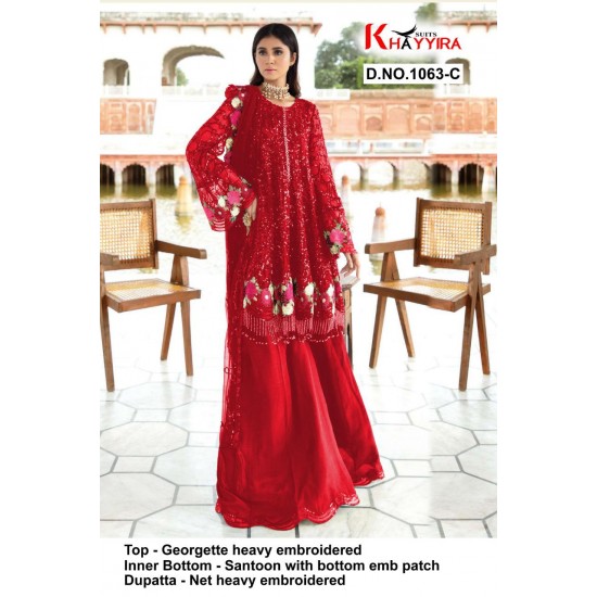 PAKISTANI SUITS D NO 1063C BY KHAYYIRA