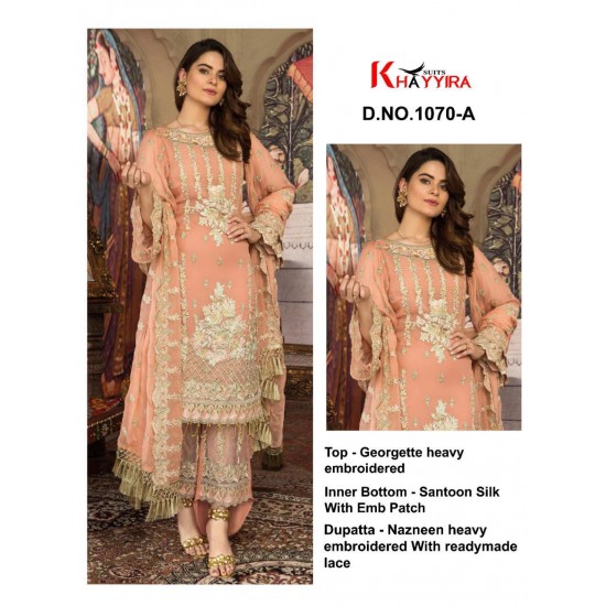 PAKISTANI SUITS D NO 1070A BY KHAYYIRA