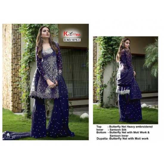 PAKISTANI SUITS D NO 1075C BY KHAYYIRA