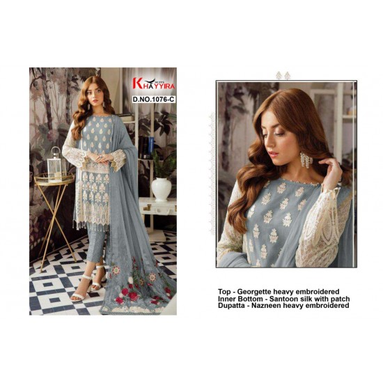 PAKISTANI SUITS D NO 1076C BY KHAYYIRA