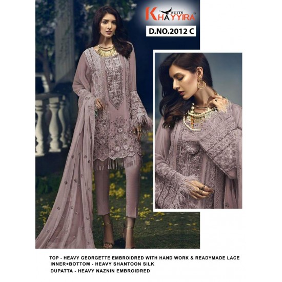 PAKISTANI SUITS D NO 2012C BY KHAYYIRA