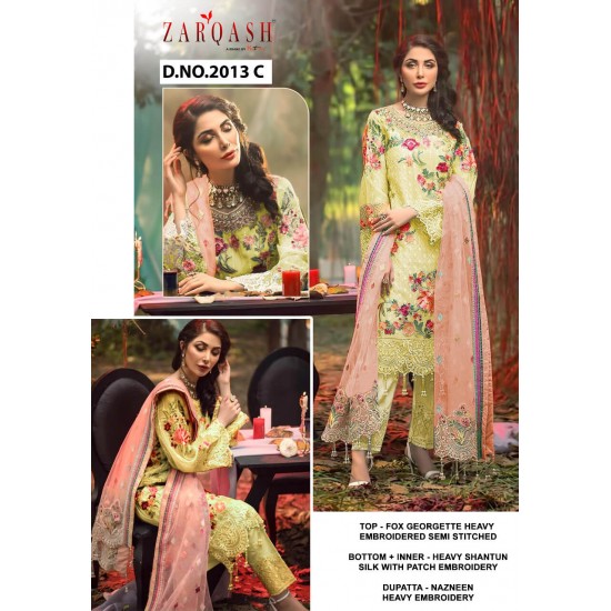 PAKISTANI SUITS D NO 2013C BY KHAYYIRA