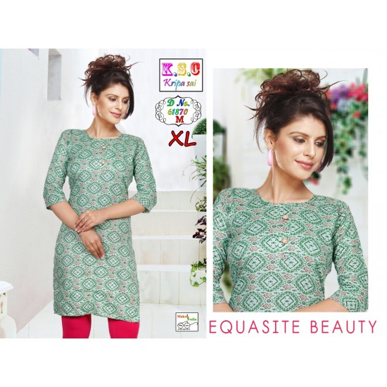 Rayon printed straight kurti