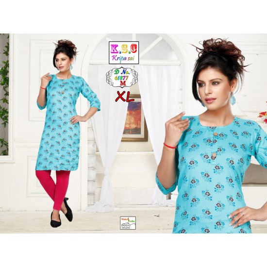 Rayon printed straight kurti