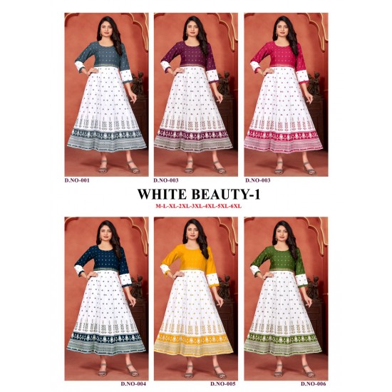 Banwery kurti WHITE BEAUTY V-1