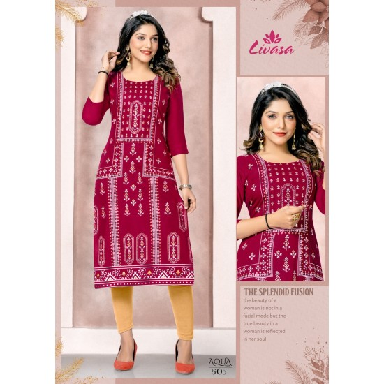 HIRWA KURTI AQUA VOL 5