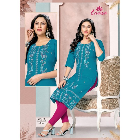 HIRWA KURTI AQUA VOL 5