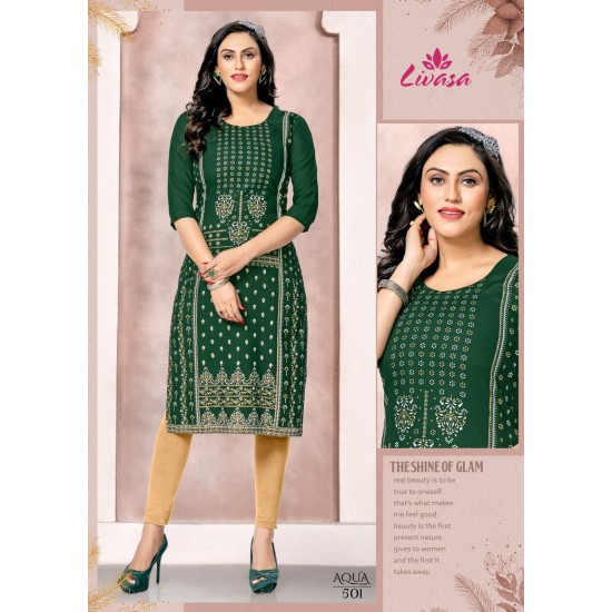 HIRWA KURTI AQUA VOL 5