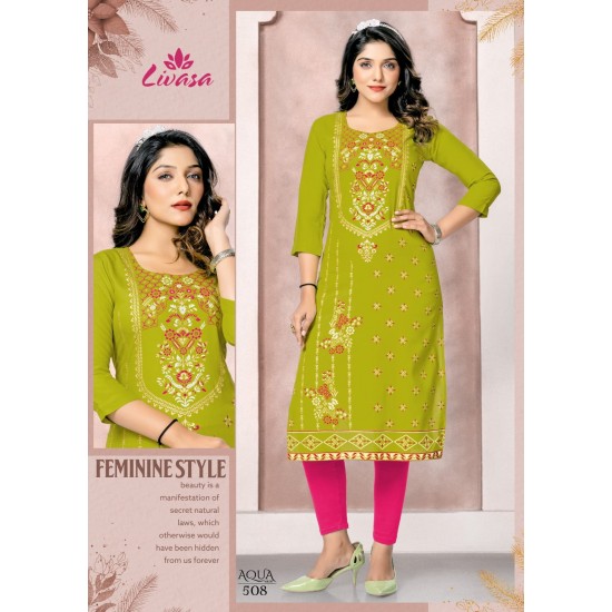 HIRWA KURTI AQUA VOL 5