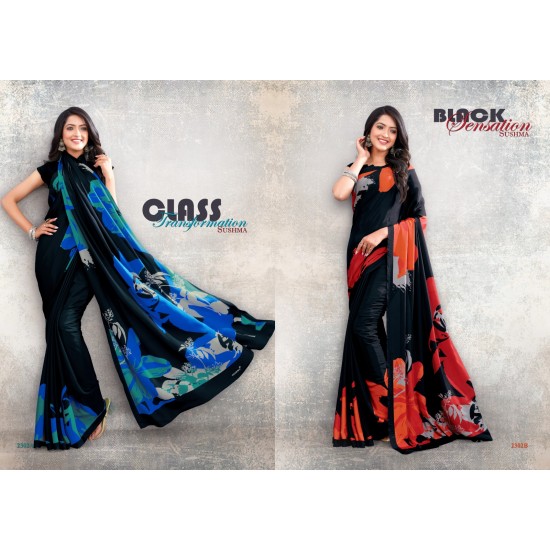 SUSHMA SAREES  BLACK BEAUTIFIED