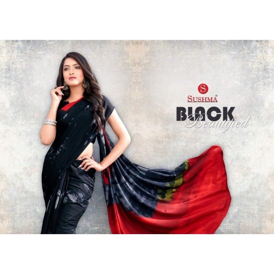 SUSHMA SAREES  BLACK BEAUTIFIED