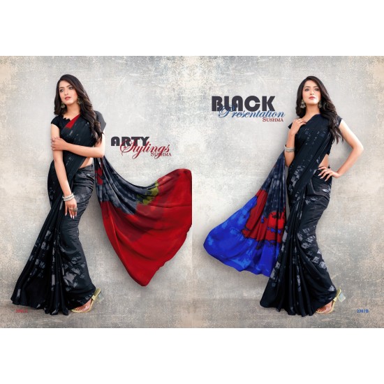 SUSHMA SAREES  BLACK BEAUTIFIED