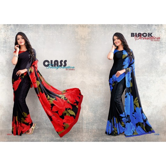 SUSHMA SAREES  BLACK BEAUTIFIED