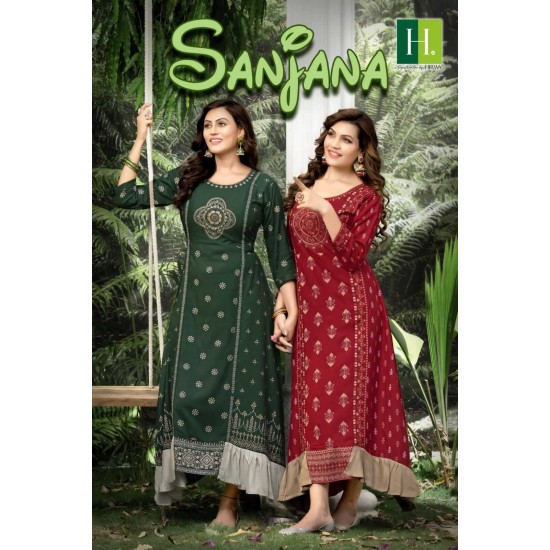 HIRWA KURTI SANJANA