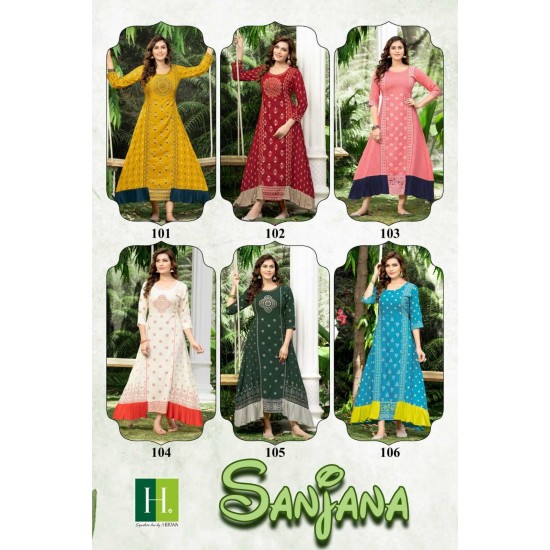 HIRWA KURTI SANJANA