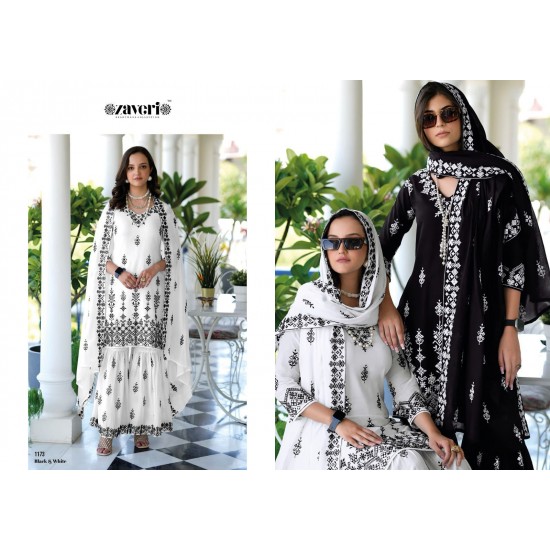 Zaveri  kurti BLACK WHITE 