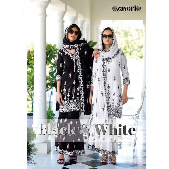 Zaveri  kurti BLACK WHITE 