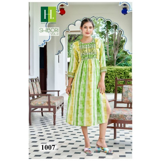 HIRWA KURTI SHIBORI VOL 4