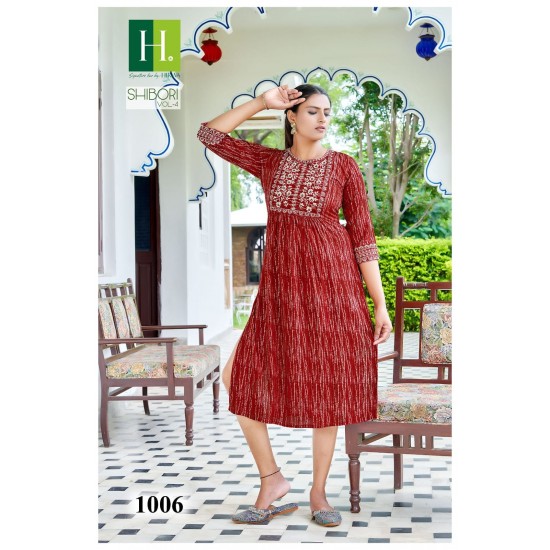 HIRWA KURTI SHIBORI VOL 4