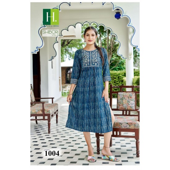 HIRWA KURTI SHIBORI VOL 4