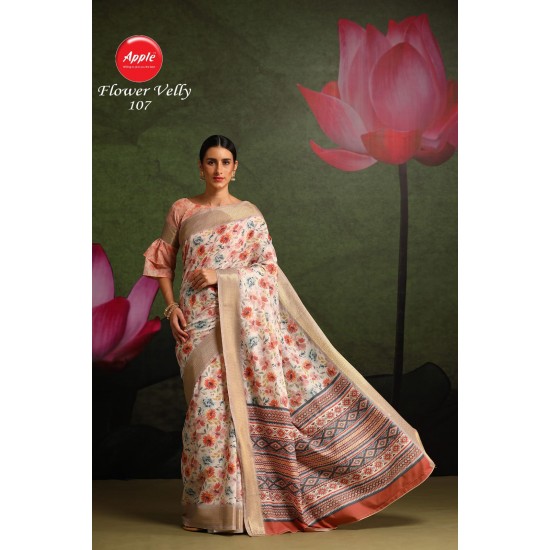 apple sarees Flower Velly