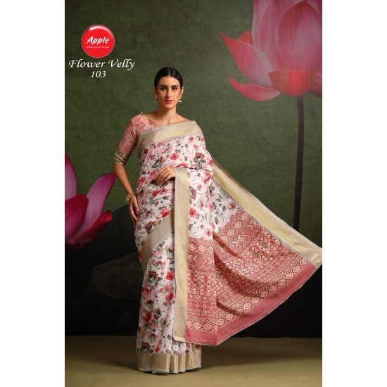 apple sarees Flower Velly