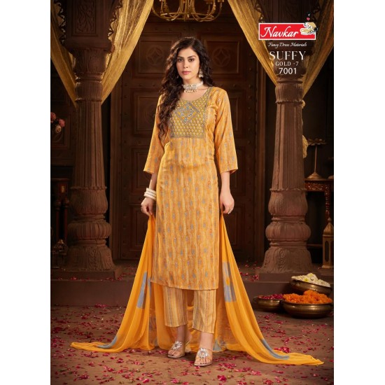 NAVKAR KURTI SUFFY GOLD VOL 7