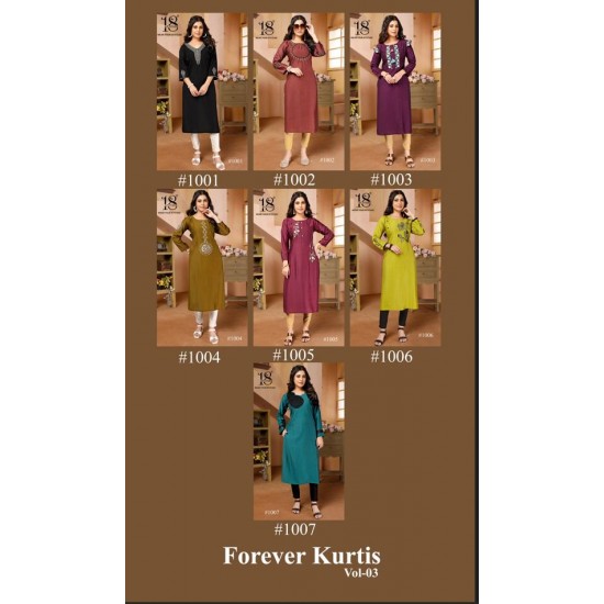 18 ATTITUDE KURTI FOREVER KURTIS VOL 3