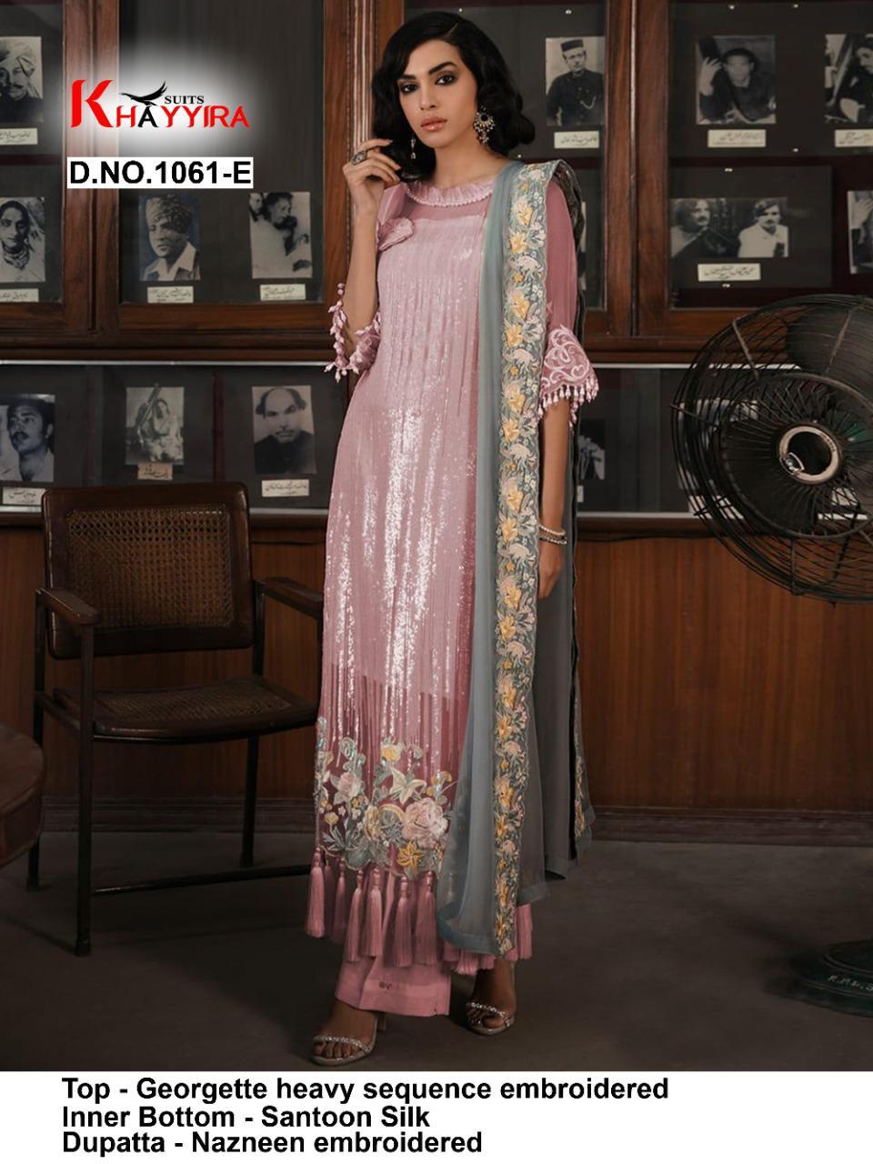 PAKISTANI SUITS D NO 1061E BY KHAYYIRA