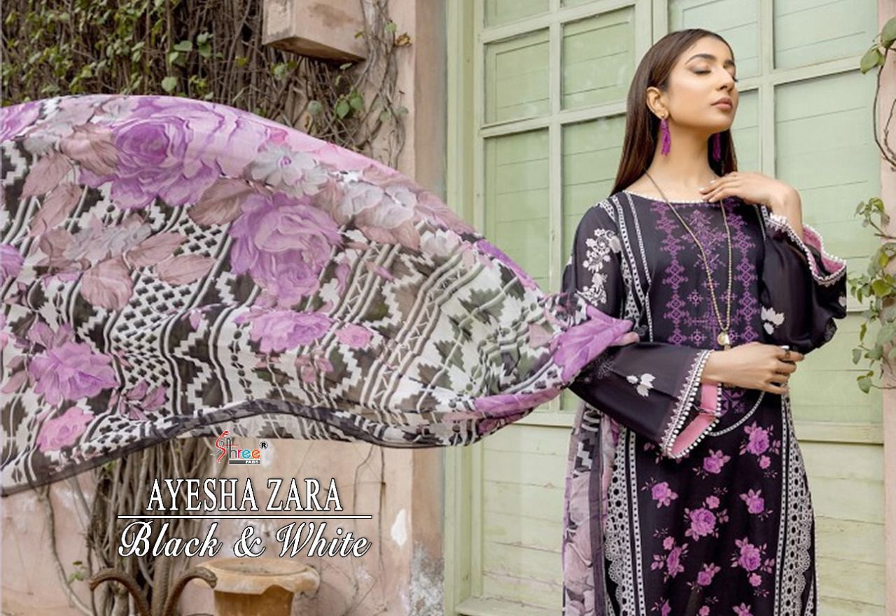 AYESHA ZARA BLACK & WHITE BY SHREE FABS